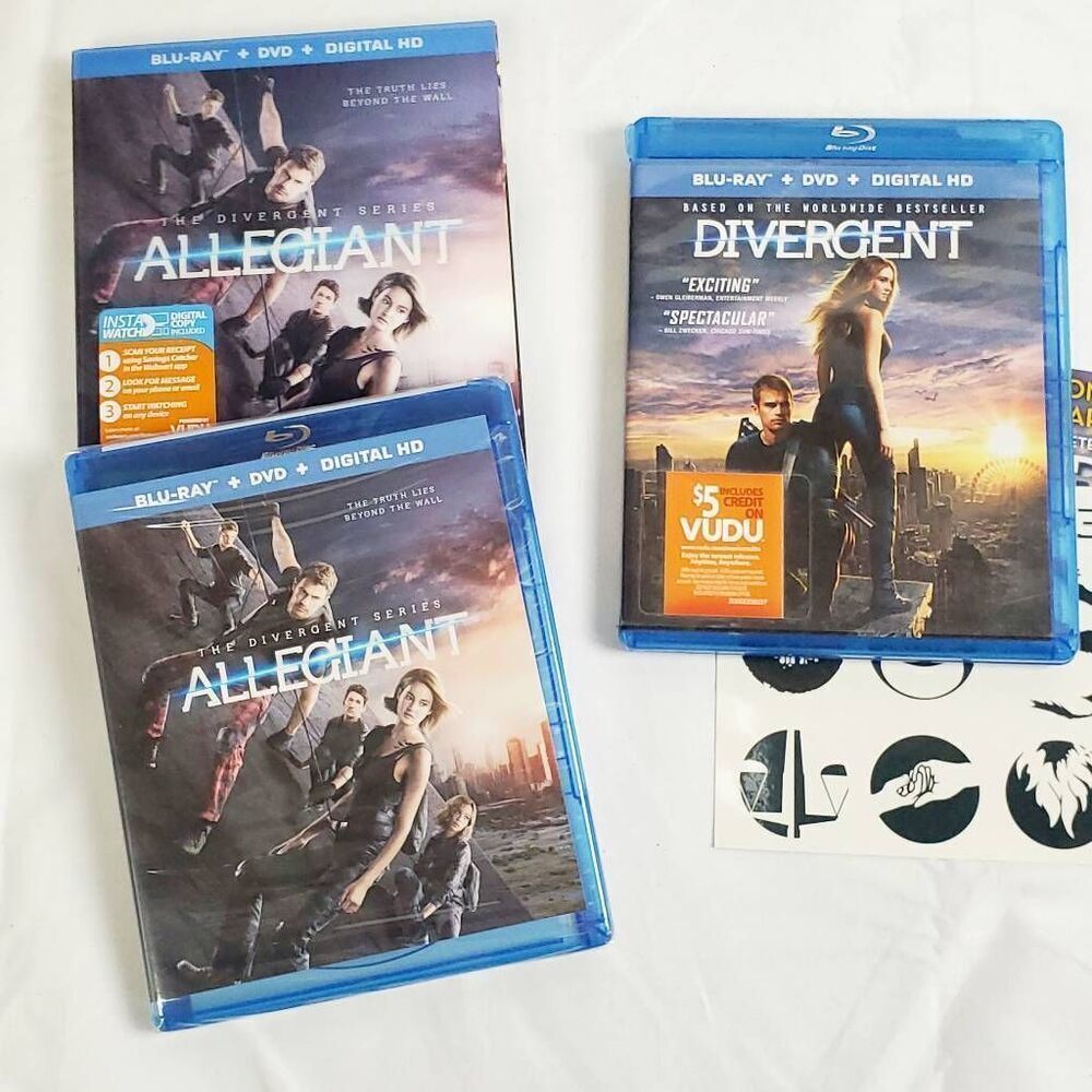 Divergent  Allegiant Blu-ray + DVD + Digital HD Shailene Woodley Theo James